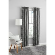 Mainstays Medallion Print Room Darkening Rod Pocket Curtain Panel Pair, Set of 2, Gray, 30 x 84