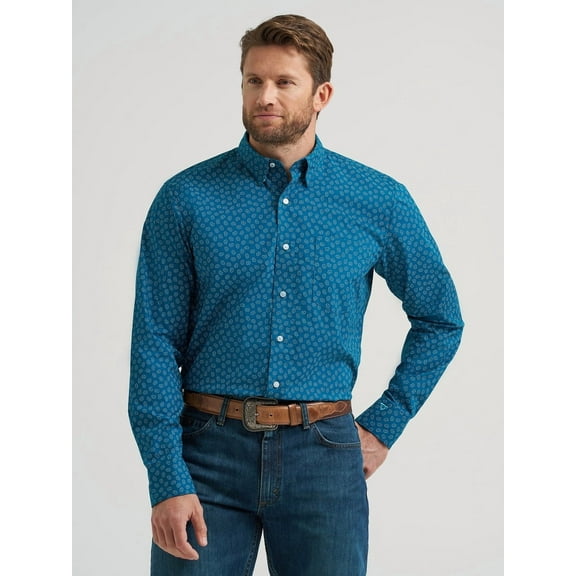 Wrangler Cody Johnson Ink Blue Print - Mens Shirt - 112368040