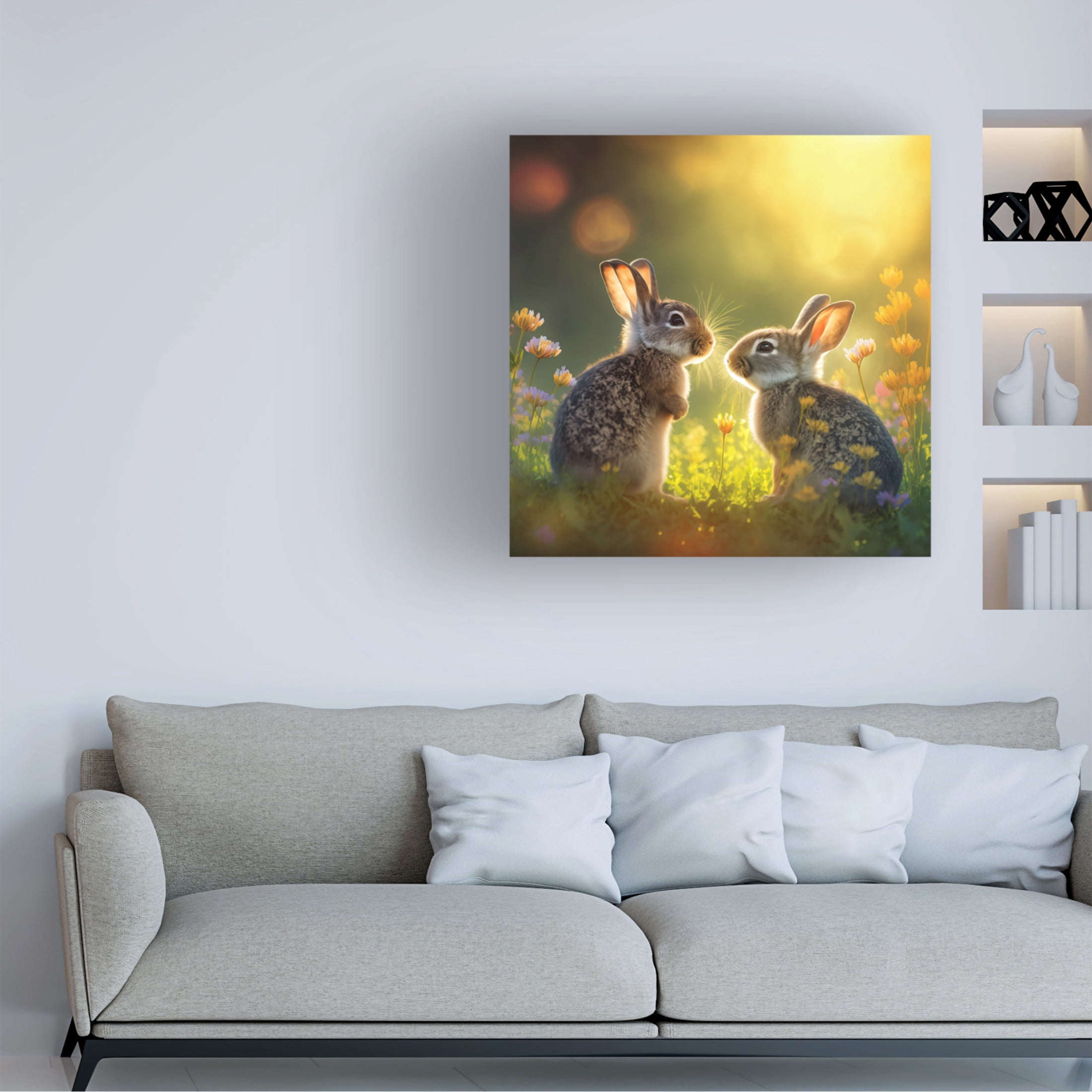 Canvas Wall Art - Ray Heere 'Woodland Animals 34' Wall Art for Living Room, Bedroom, or Office Décor by Trademark Fine Art - 18 x 18 Inches