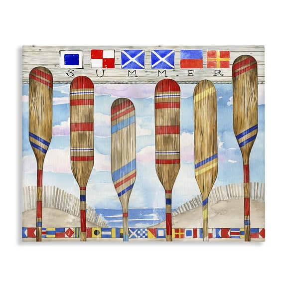 Stupell Industries Rustic Lodge Nautical Flags & Paddles Canvas Art, 20 x 16, by Ronnie Rooney