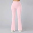 thumbnail image 4 of KHONTS Women's Yoga Pants Bootcut Leggings High Waisted Workout Tummy Control Flare Pants Lifting Stretchy Athletic Trousers Pink L, 4 of 7