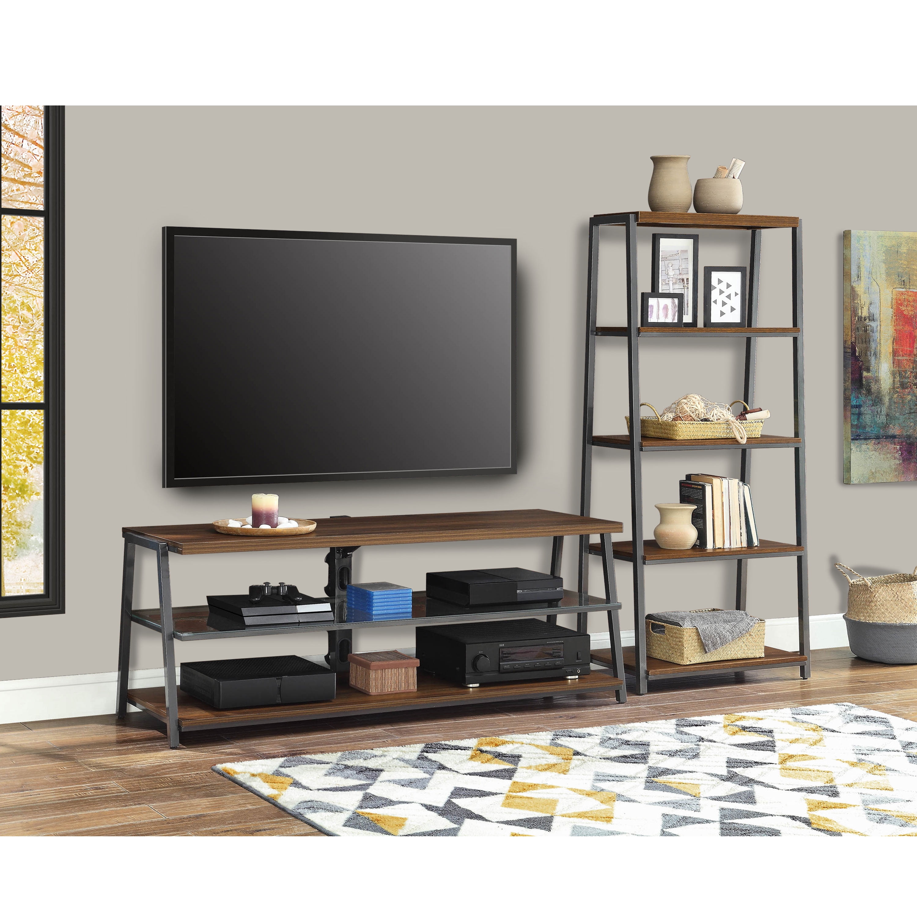 Mainstays Arris Tv Stand For Tvs Up To 70 Canyon Walnut Finish
