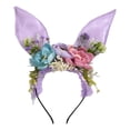 thumbnail image 4 of Diadema con orejas de conejo, accesorios para fotos, aro para el pelo para cumpleaños, recuerdos de fiesta de Halloween Púrpura, 4 of 8