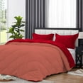 thumbnail image 4 of D.N.G. BEDDINGS 1 Piece Luxury Reversible Diamond Pattern Comforter Premium Super Soft, All Season 800 TC, 100% Egyptian Cotton Super King Size Brick Red/Red Solid Color, 4 of 7