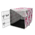 thumbnail image 3 of Floral Dog Crate Cover, Watercolor Poppy Flowers Vivid Color Environment Image Romantic Plants, Easy to Use Pet Kennel Cover for Medium Large Dogs, 35" x 23" x 27", Magenta Pink Grey, by Ambesonne, 3 of 6