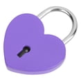 thumbnail image 3 of Candado de metal con forma de corazón, colorido y exquisito, para manualidades del hogar, con llave, 45 x 59 mm, color morado, 3 of 14
