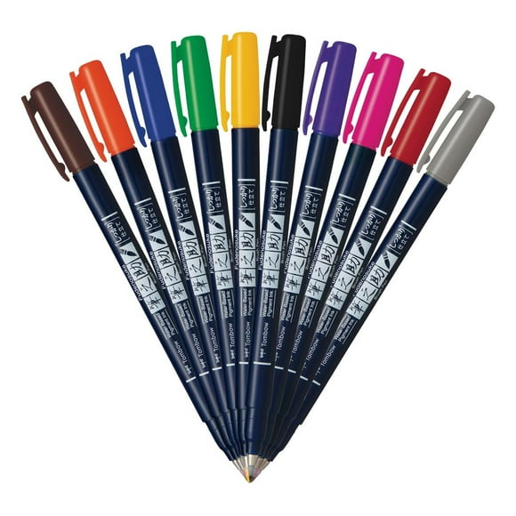 Set de Marcadores Fudenosuke Tombow Colores Punta Dura multicolor