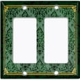 thumbnail image 6 of Metal Light Switch Plate Cover Elegant Victorian Floral Damask Frame Green FRA079, 6 of 13