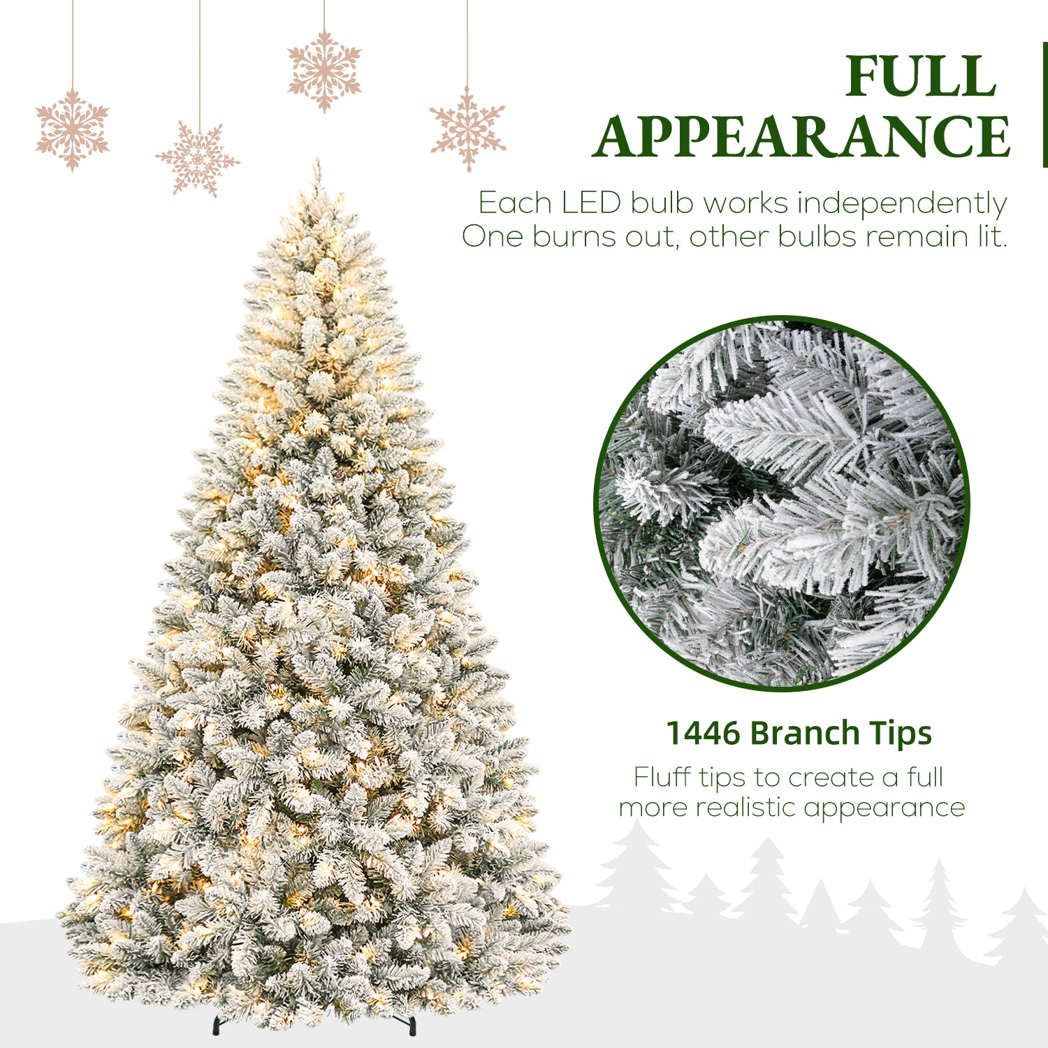 Vivatrees 7.5ft Pre-Lit Flocked Artificial Christmas Tree photo 5