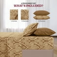 thumbnail image 3 of Lux Decor 4-Piece Twin XL Bed Sheet Set – Ultra-Soft Microfiber, Paisley Print, Upto 16" Deep Pocket Fitted Sheet, Flat Sheet & 2 Pillowcases, Brown, 3 of 9