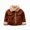 Coffee, variant on Boys Winter Coats Stand Collar Fleece Lined Warm Jacket Solid Color Long Sleeve Coat Yellow Size 12M