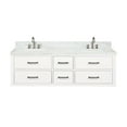 thumbnail image 3 of Castor 60 in W White Double Bath Vanity, Carrara Marble Top, and Faucet Set, 3 of 10