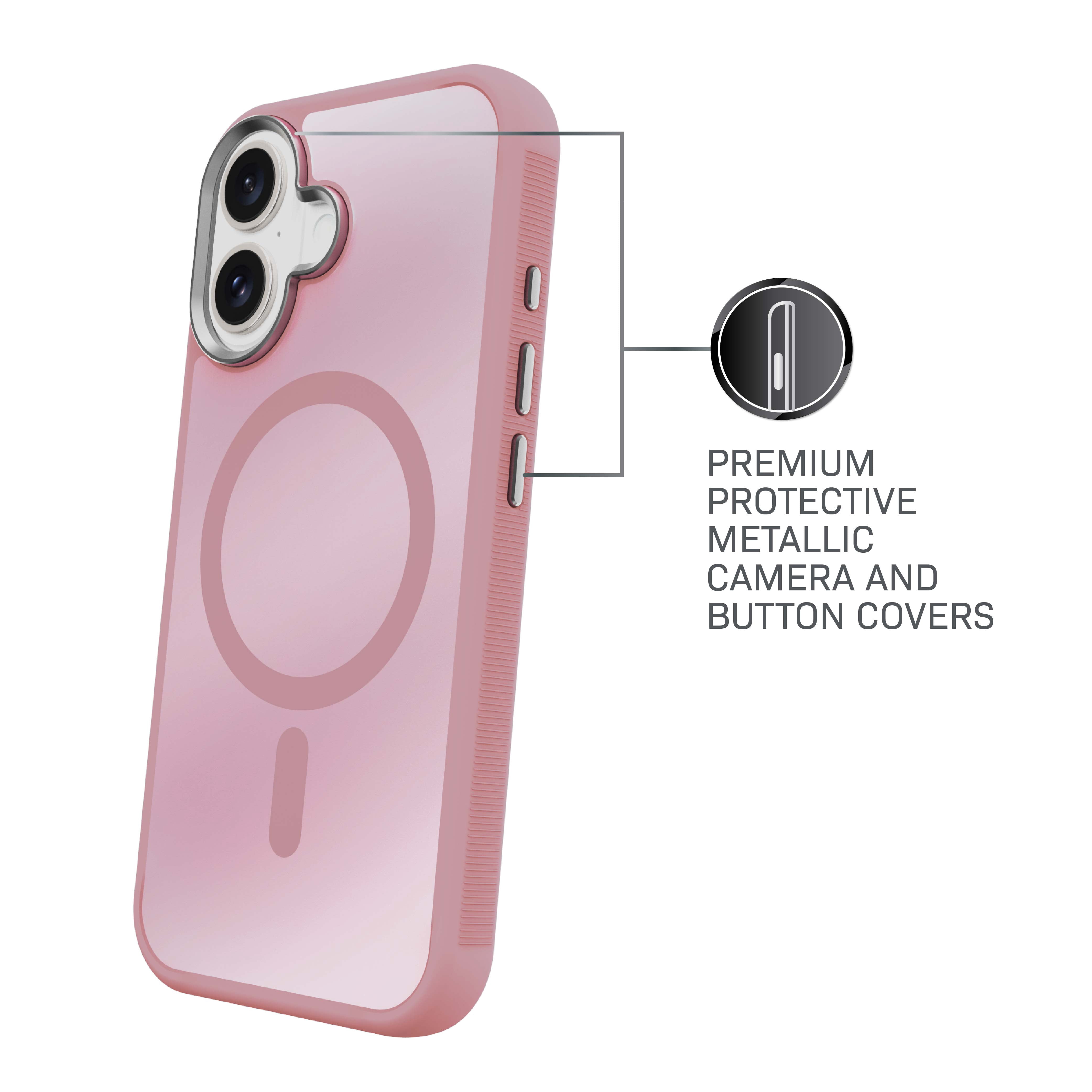 Body Glove Reflector Phone Case for iPhone 17, MagSafe Compatible - Metallic Rose Gold