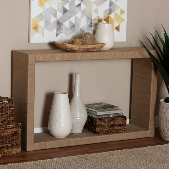 bali & pari Rajiya Boho Console Table, Natural Brown