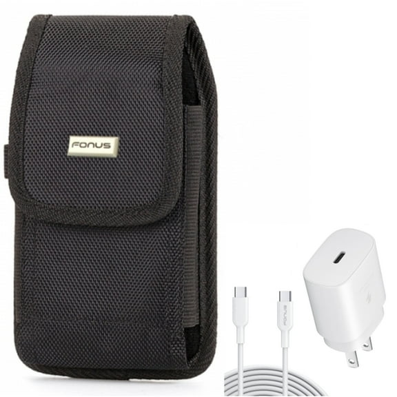 25W Fast Home Charger   Case Belt Clip for Motorola One 5G Ace Phone - PD Type-C 6ft USB-C Cable Quick Power and Swivel Holster Rugged Cover Combo for Motorola One 5G Ace (2021)