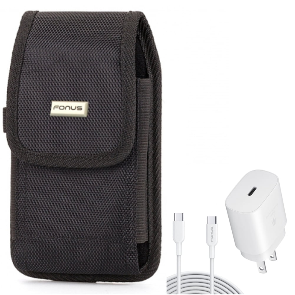 25W Fast Home Charger & Case Belt Clip for Samsung Galaxy S24 Ultra/Plus - PD Type-C 6ft USB-C Cable Quick Power, Swivel Holster Rugged Cover for Galaxy S24 Ultra/Plus