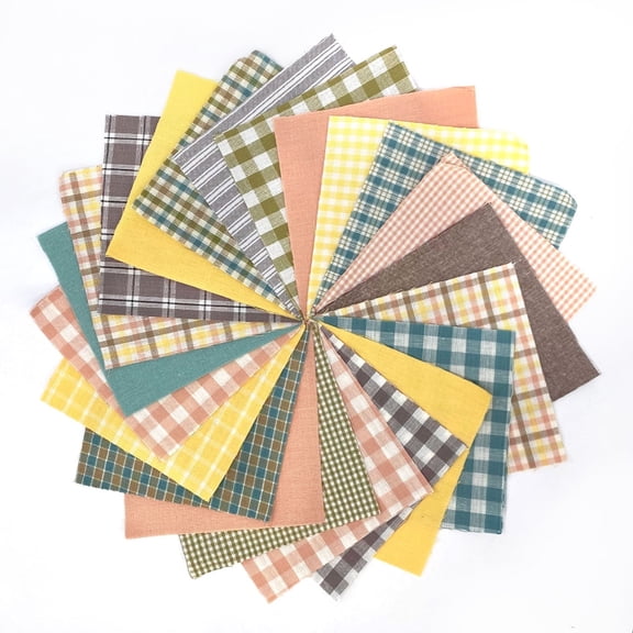 40  Soft Gingham Plaid Cotton Homespun 6-inch Precut Quilt Squares Charm Pack by JCS Fabric