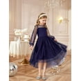 thumbnail image 7 of Arshiner Girls Dresses Contrast Mesh Long Sleeve Twirly High Low Birthday Party Formal Dress, 7 of 7