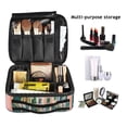 thumbnail image 2 of FORMRS Travel Makeup Bag Large Capacity Train Case Cosmetic Organizer with Adjustable Dividers, Window Scene, 2 of 8