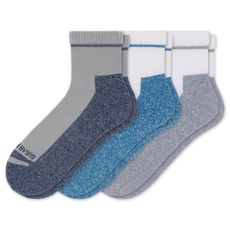 Sugar Free Sox Active-Fit Cushioned Ankle Mens Non-binding Comfort Socks Assorted 3 Pack (L)