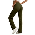 thumbnail image 5 of BLVB Women's Straight Leg Yoga Pants High Waist Stretchy Work Pants Gym Workout Leggings with Pockets, 5 of 7