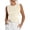 Beige #004, variant on Womens Summer Tank Tops Crew Neck Ruffle Shirts Sleeveless Ribbed Knit Slim Fitted Tee Business Casual Blouses L