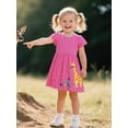 thumbnail image 2 of HILEELANG Toddler Girls Short Sleeve Dress Cotton Casual Pink Dot Giraffe Applique Jersey Shirt Playwear Dresses 2T, 2 of 5