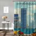 thumbnail image 2 of Orinice Construction Vehicles Bathroom Decor Set - Colorful Luxurious Graphic Print Polyester Fabric Shower Curtain Set with Hooks 36x72, 2 of 7