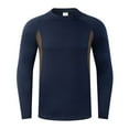 thumbnail image 3 of Thermal Underwear Set for Men, Winter Gift Hunting Gear Sport Base Layer Bottom Top, Men Compression Quick Drying Warm Base Layer for Winter Skiing Hunting Navy Blue 4XL, 3 of 8