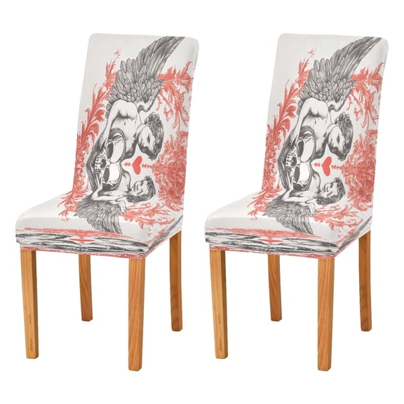 BZSMCE Chairs Slipcovers Dining Chair Covers Oil Pattern Of Angel Creative Pattern