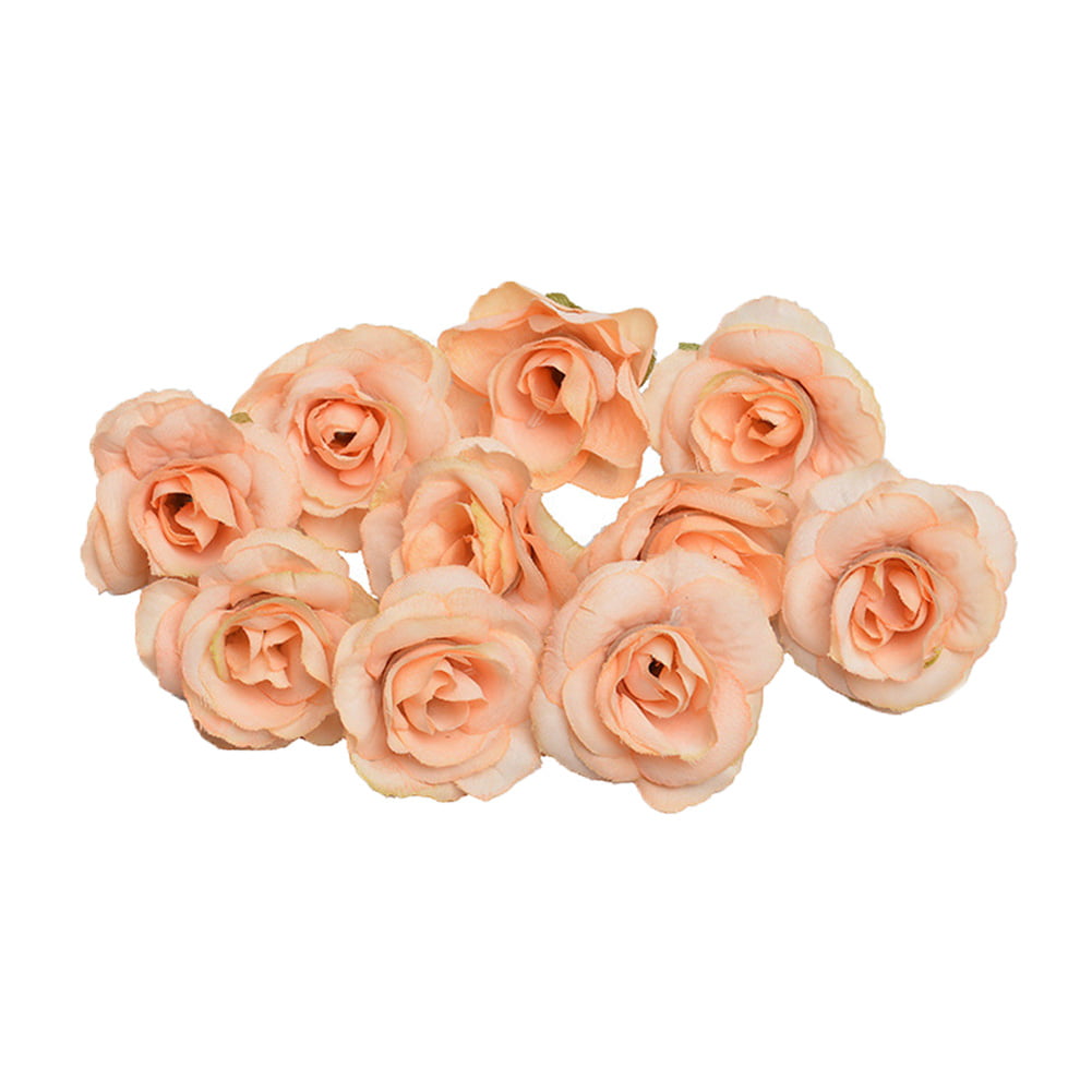 50pcs Small Silk Rose Bud Heads Artificial Fake Flower Wedding Party Decor UK