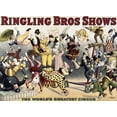 thumbnail image 2 of Unknown 32x24 Black Ornate Wood Framed with Double Matting Museum Art Print Titled - Ringling Bros. Shows, 2 of 4
