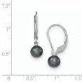thumbnail image 2 of Sterling Silver Rhodium-Plated 6-7mm Black Fwc Pearl Leverback Earrings Made In Canada qe7659, 2 of 2