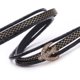 thumbnail image 3 of Joyería de pulsera con hebilla de cuero PU con diamantes de imitación en forma de avión a la moda (negro), 3 of 3