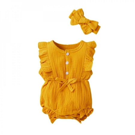 

Baby Clothes Baby Girl Clothes Summer Casual Fashion Cute Crepe Tank top and Shorts jumpsuits 1-12 Months