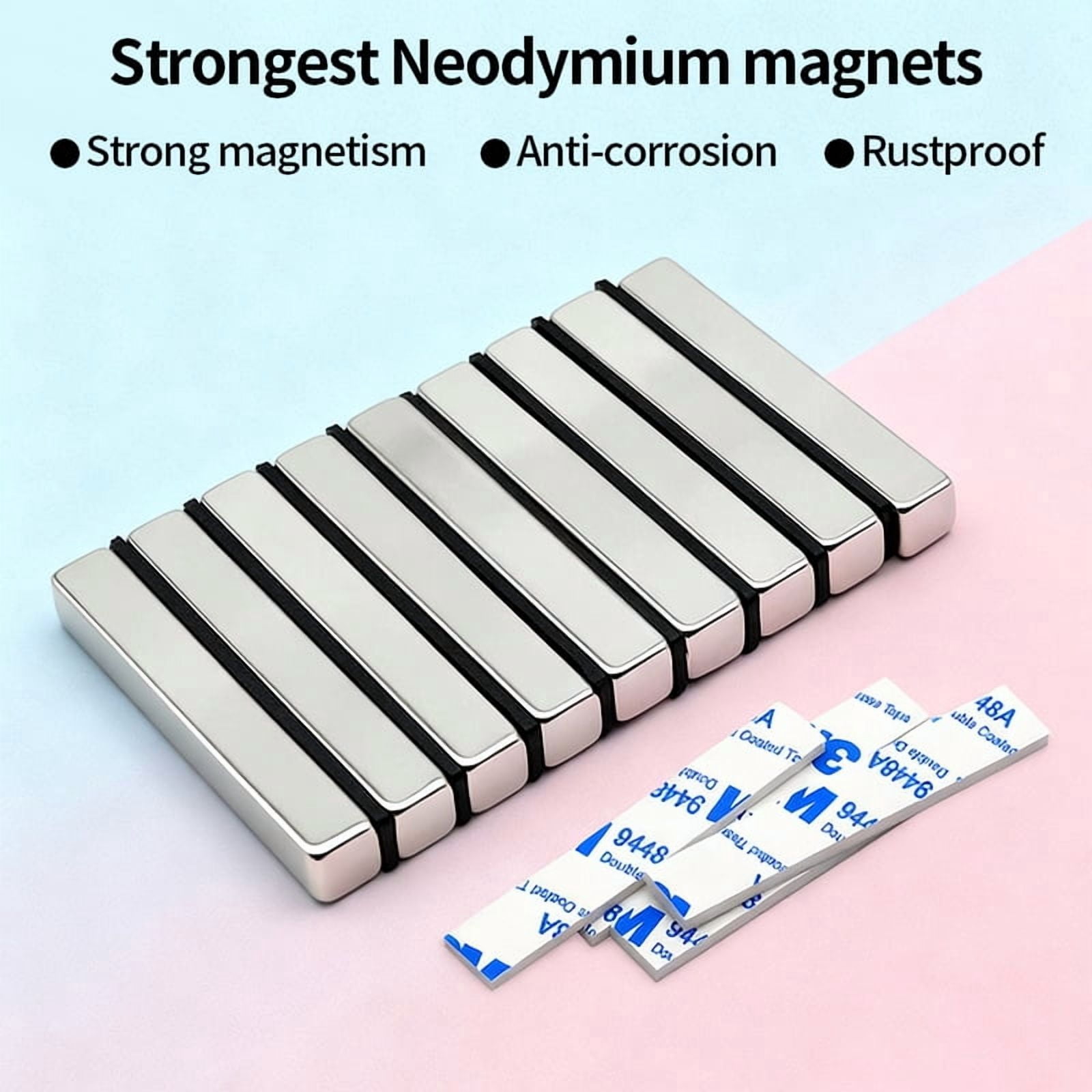 Powerful Neodymium Magnet With double-sided adhesive N35 NdfeB Permanent Magnetic imanes Block Super Strong Fridge Magnets