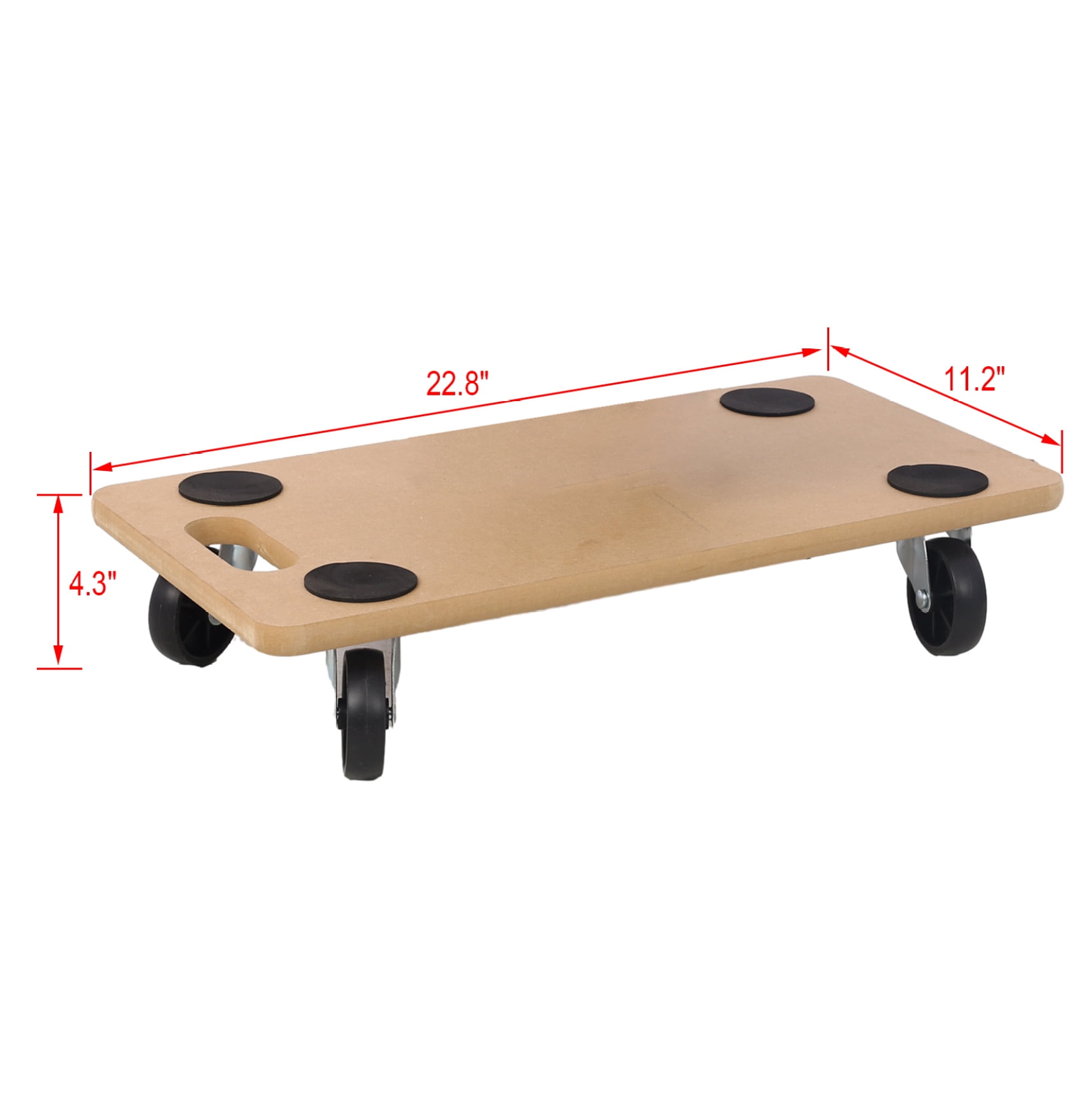 Furniture Dolly 4 Pack - Heavy Duty Wood Mover with Wheels 500lbs Capacity