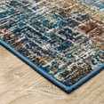 thumbnail image 5 of 8' X 10' Blue Teal Gold Rust And Beige Abstract Power Loom Stain Resistant Area Rug, 5 of 5