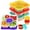 Brights, variant on Caperci 4 Pack Lunchable Containers, Lunchable Box Reusable 5 Compartment Bento Snack Box with 4 Leakproof Sauce Containers, Dishwasher Safe, BPA Free, Wheat Straw (Vintage Color)