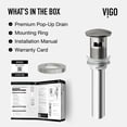thumbnail image 5 of Vigo Vg16002 Noma 1-3/4" Pop-Up Drain Assembly - Nickel, 5 of 12
