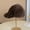 Brown, variant on Women's Leopard Print Faux Fur Baseball Cap Wide Brim Warm Winter Hat