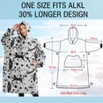 thumbnail image 4 of Oversized Wearable Blanket Hoodie,White Planet Cat Feather Pattern Sherpa Blanket Hoodie with Super Pockets,Super Warm Fuzzy Pullover for Women & Men, 4 of 6