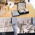 thumbnail image 4 of Jewelry Box for Women Girls, 2 Layers Jewelry Organizer Container with Lock, PU Leather Storage Case with Removable Tray, 4 of 5