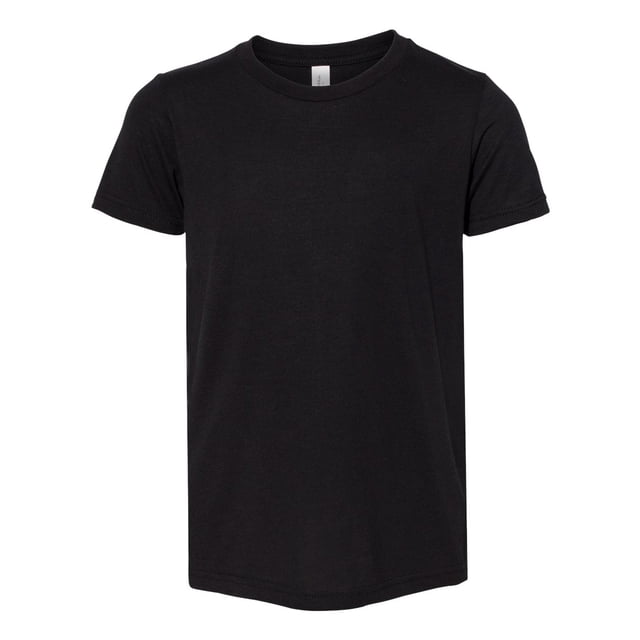 Bella Canvas Youth Short Sleeve Triblend Tee, M, Solid Black Triblend