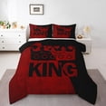 thumbnail image 2 of Erosebridal Ensemble de Literie Romantique Couronne Simple, Couette Rouge Noire, Couple Amoureux, Réversible 2 Pcs, 2 of 8