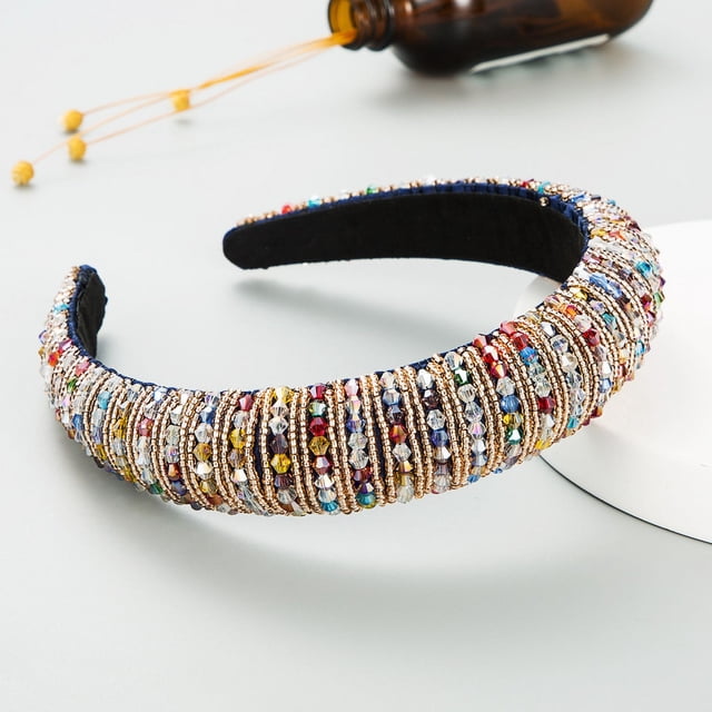 Diadema con cuentas tejidas a mano para el cabello Homing Hair Hoop, estilo barroco, esponja, accesorios simples para el cabello facial para mujer