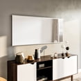 thumbnail image 5 of Eviva Sax 47" Brushed Metal Frame Bathroom Wall Mirror, 5 of 12