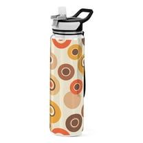 joogoo Circle Pattern Water Bottles with Straw Tritan Leakproof Sports Bottle BPA Free 32oz