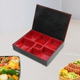 thumbnail image 4 of Boîte à Bento Japonaise Plat de Service Rouge et Noir Plateau de Service Récipient Alimentaire Style B, 4 of 6