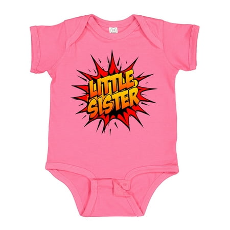 

Inktastic Little Sister Super Hero Gift Baby Girl Bodysuit